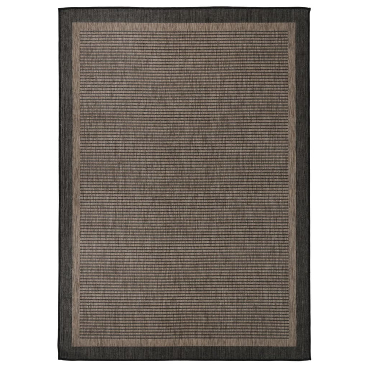 Vidaxl außerhalb des Teppichs flach gewebt 120x170 cm dunkelbraun