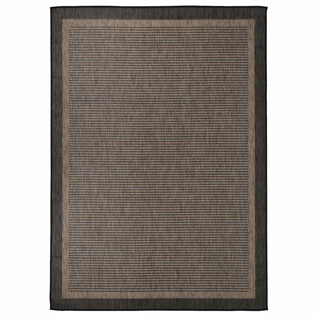 Vidaxl außerhalb des Teppichs flach gewebt 120x170 cm dunkelbraun