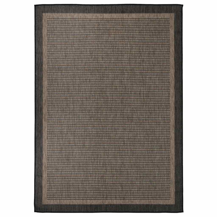 Vidaxl außerhalb des Teppichs flach gewebt 120x170 cm dunkelbraun