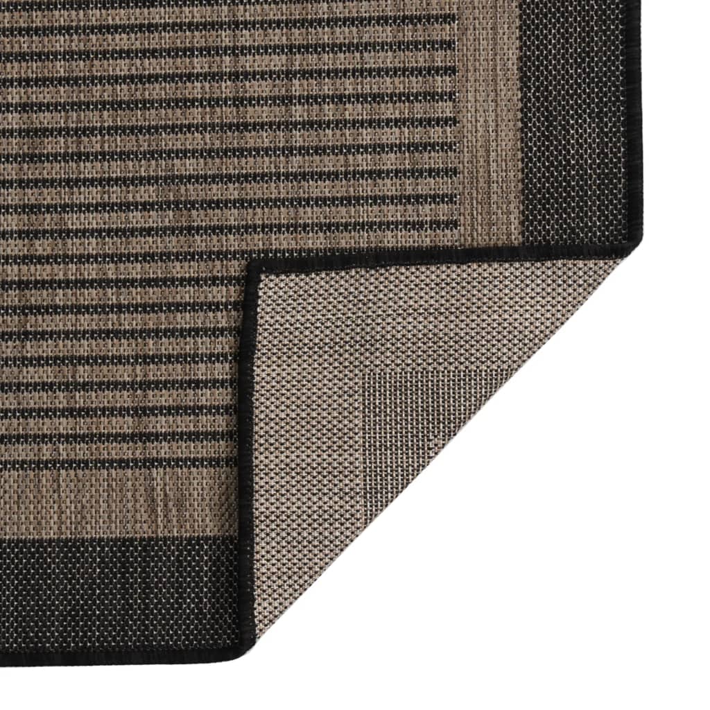 Vidaxl außerhalb des Teppichs flach gewebt 120x170 cm dunkelbraun