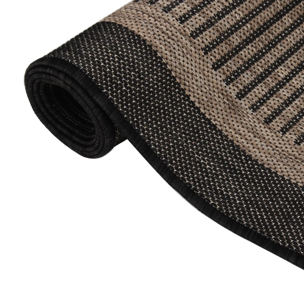 Vidaxl außerhalb des Teppichs flach gewebt 120x170 cm dunkelbraun