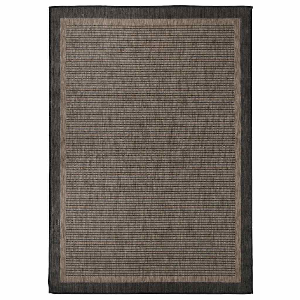 Vidaxl außerhalb des Teppichs flach gewebt 140x200 cm dunkelbraun