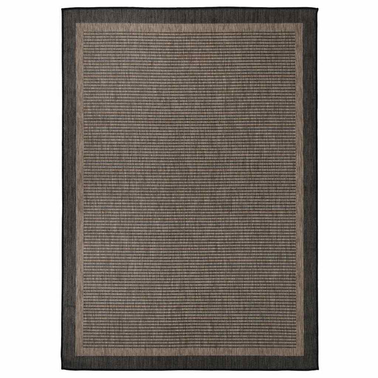 Vidaxl außerhalb des Teppichs flach gewebt 140x200 cm dunkelbraun