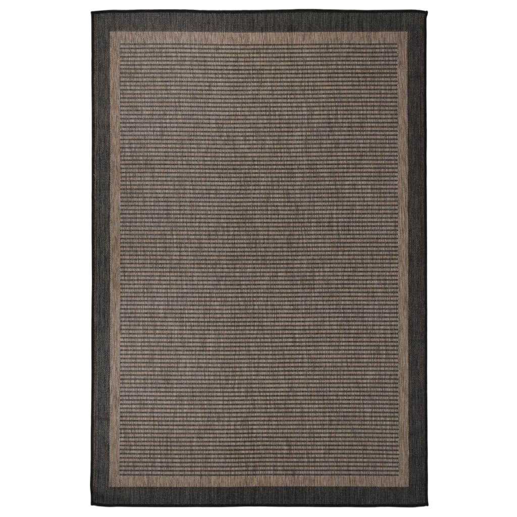 Vidaxl außerhalb des Teppichs flach gewebt 160x230 cm dunkelbraun