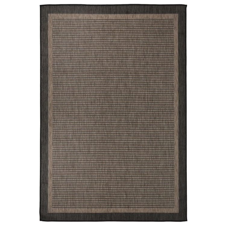 Vidaxl außerhalb des Teppichs flach gewebt 160x230 cm dunkelbraun