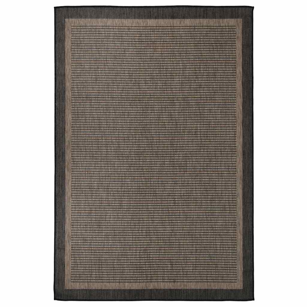 Vidaxl außerhalb des Teppichs flach gewebt 160x230 cm dunkelbraun