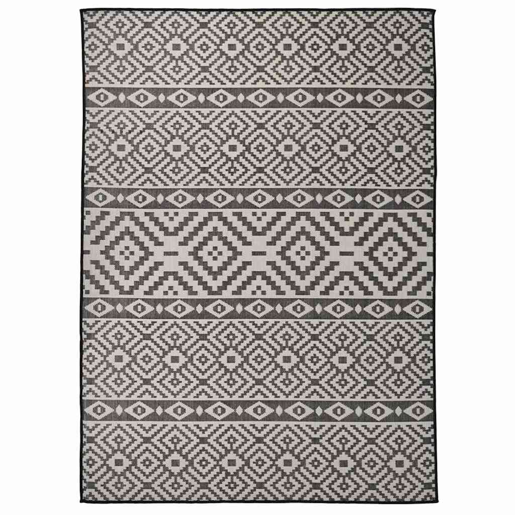 Vidaxl Außen Teppich mit Muster flach -gehoben 200x280 cm schwarz
