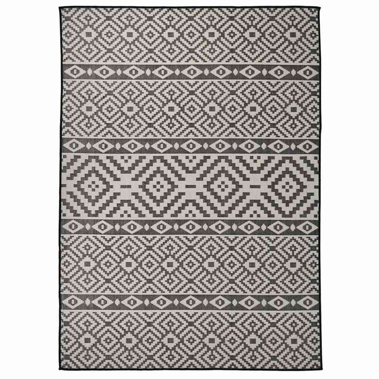 Vidaxl Außen Teppich mit Muster flach -gehoben 200x280 cm schwarz