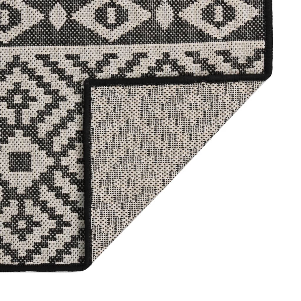 Vidaxl Außen Teppich mit Muster flach -gehoben 200x280 cm schwarz