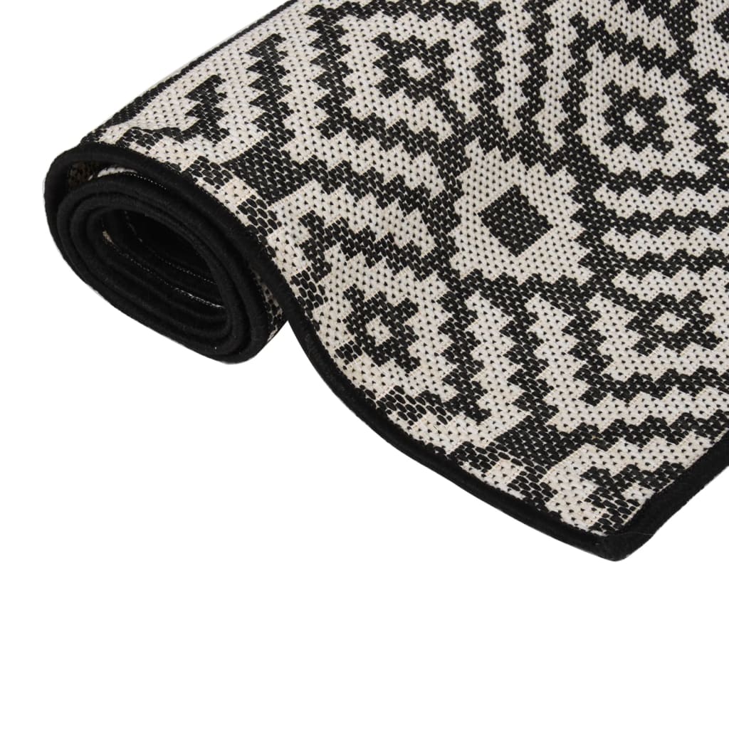 Vidaxl Außen Teppich mit Muster flach -gehoben 200x280 cm schwarz