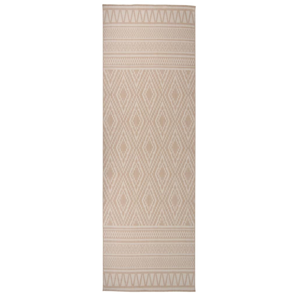 Vidaxl Außen Teppich mit Muster flach -80x250 cm braun
