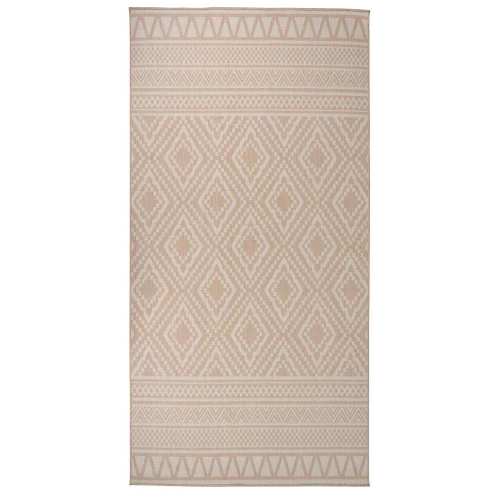 Vidaxl Außen Teppich mit Muster flach -100x200 cm braun