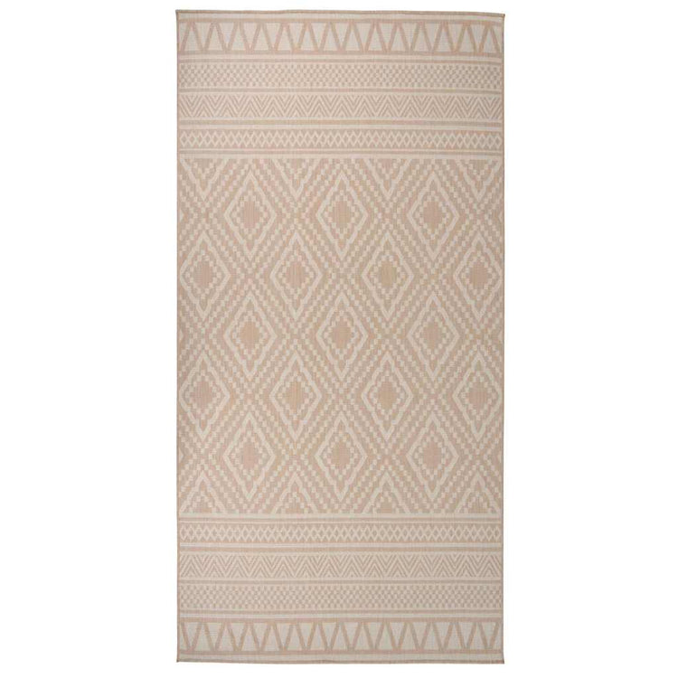 Vidaxl Außen Teppich mit Muster flach -100x200 cm braun