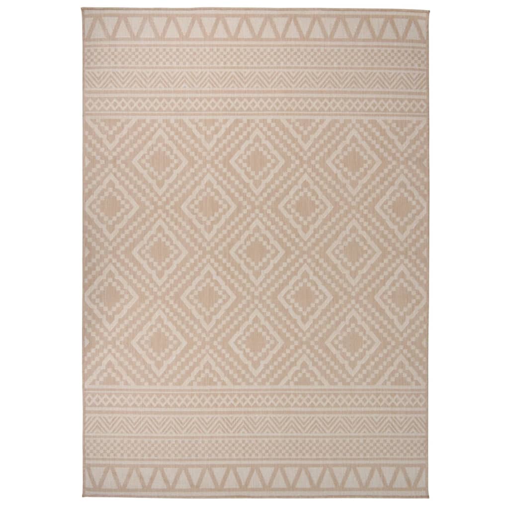 Vidaxl Außen Teppich mit Muster flach -120 x 170 cm braun