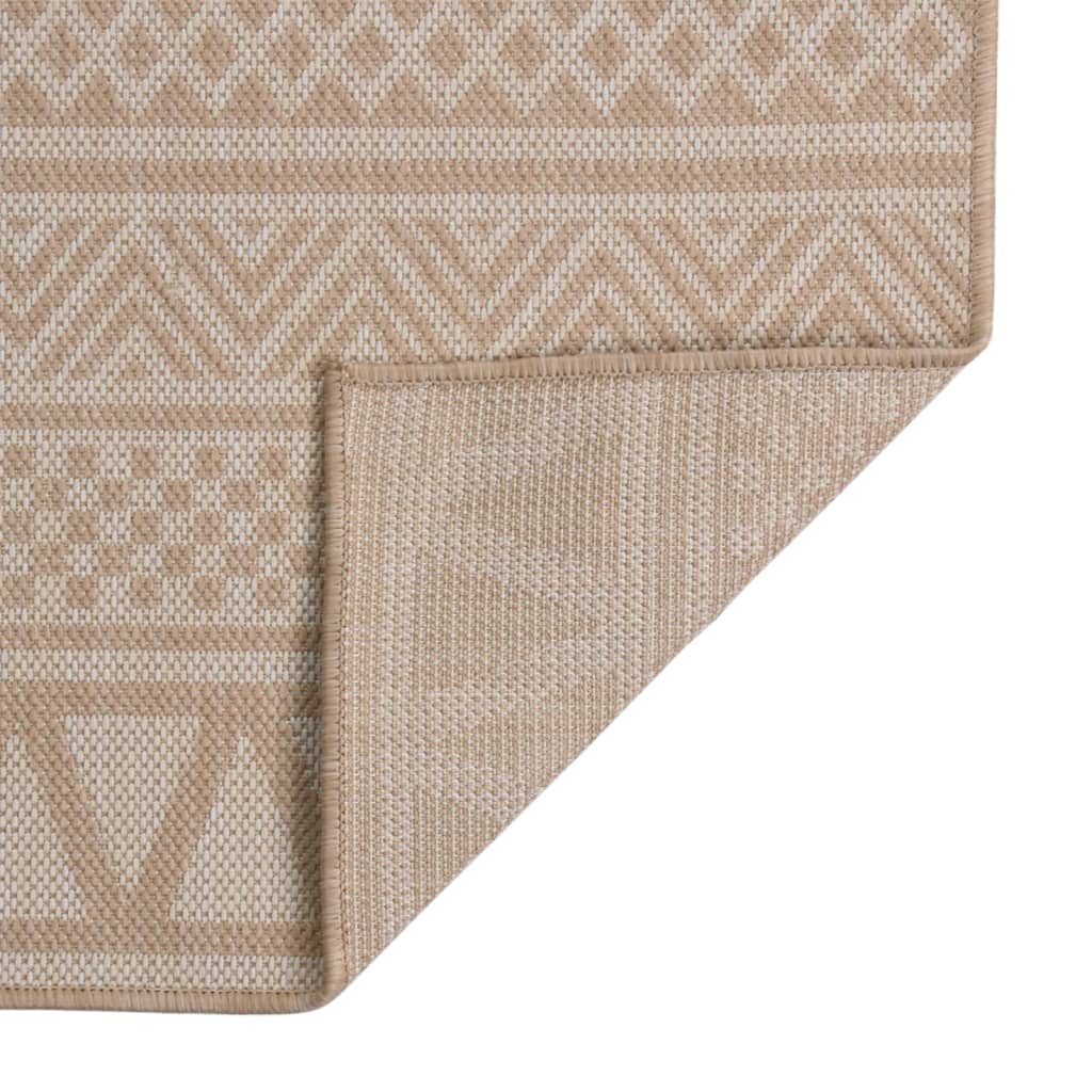 Vidaxl Außen Teppich mit Muster flach -120 x 170 cm braun