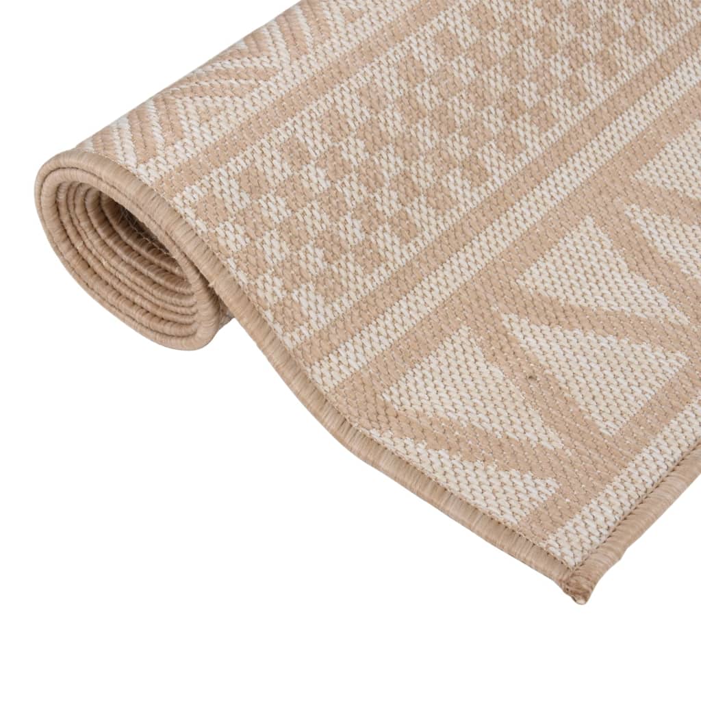 Vidaxl Außen Teppich mit Muster flach -120 x 170 cm braun