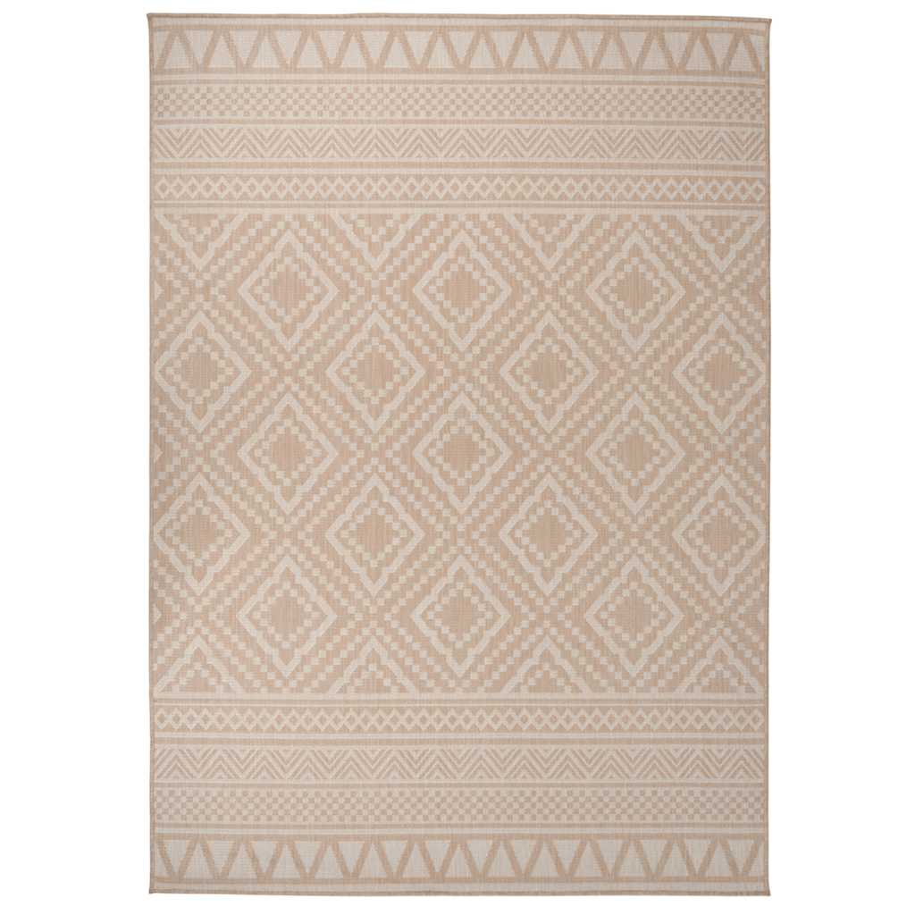 Vidaxl Außen Teppich mit Muster flach gewebt 140x200 cm Braun