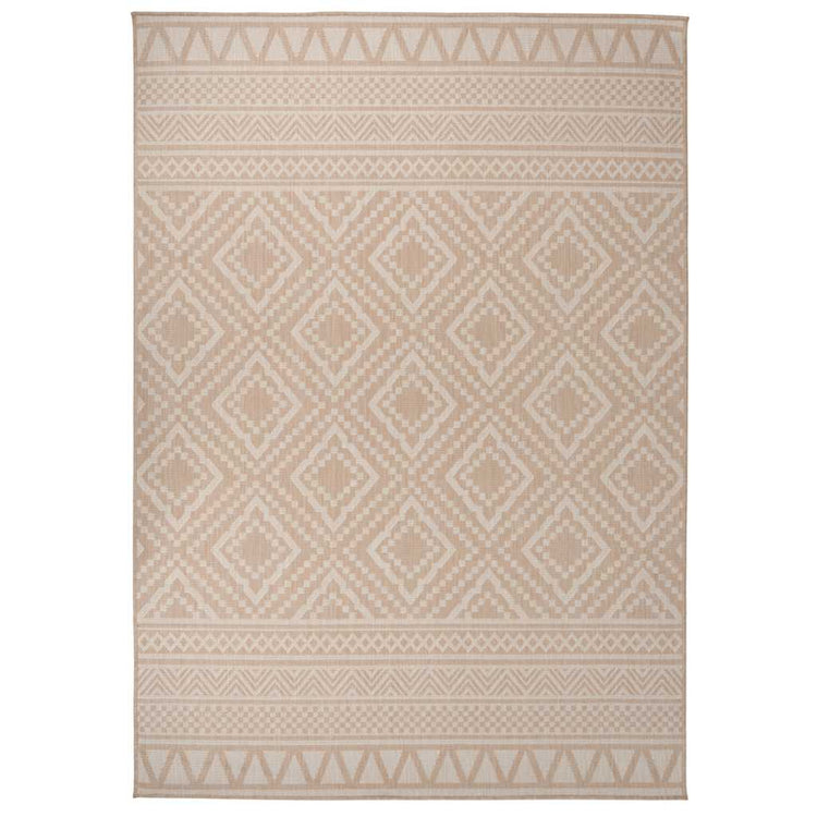 Vidaxl Außen Teppich mit Muster flach gewebt 140x200 cm Braun