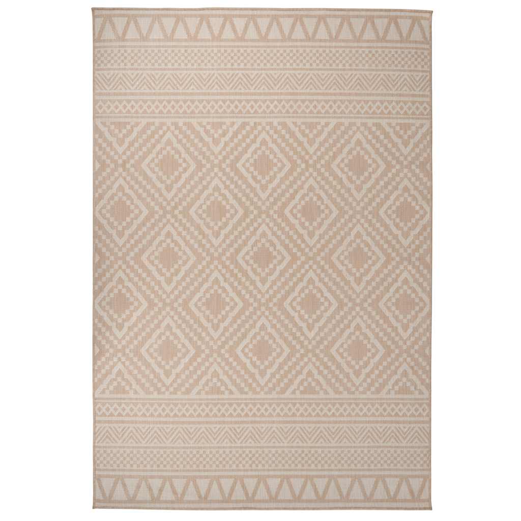 Vidaxl Außen Teppich mit Muster flach -160 x 230 cm braun