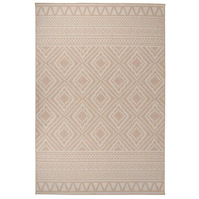 Vidaxl Außen Teppich mit Muster flach -160 x 230 cm braun