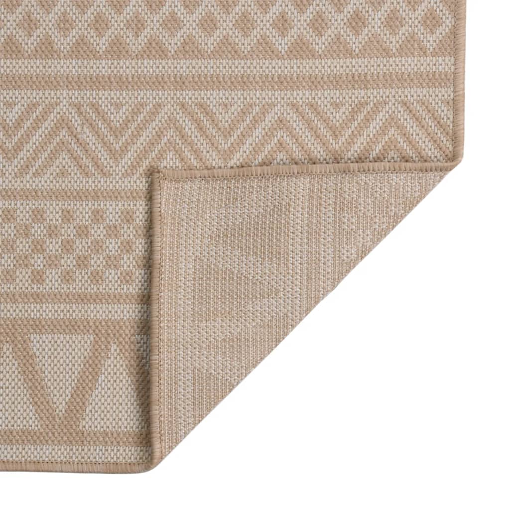 Vidaxl Außen Teppich mit Muster flach -160 x 230 cm braun