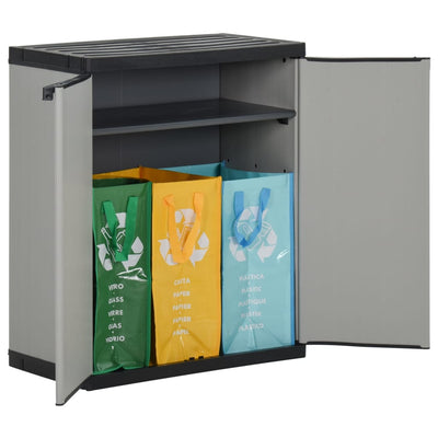 Vidaxl Gartenabfallbox 68x40x85 cm Polypropengrau und Schwarz