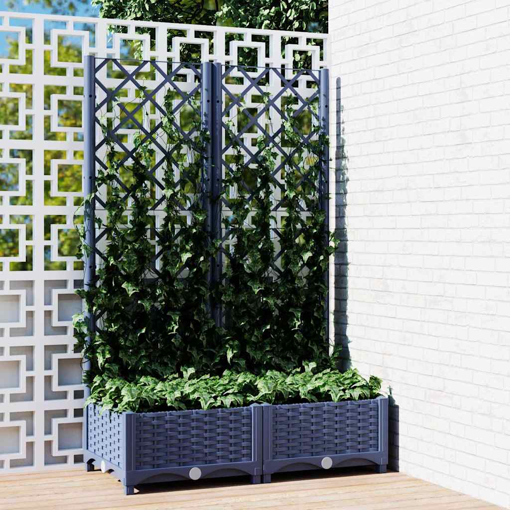 Vidaxl Plannet mit SLAT 80x40x121.5 cm Polypropen dunkelgrau