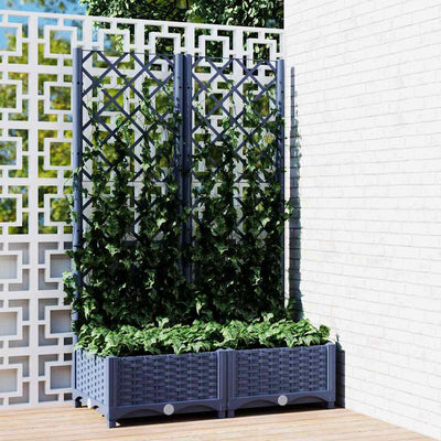 Vidaxl Plannet mit SLAT 80x40x121.5 cm Polypropen dunkelgrau