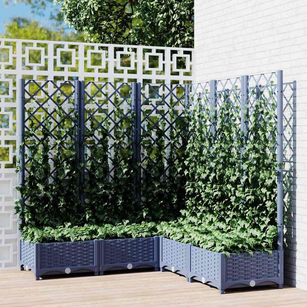 VIDAXL -Planungsbox mit Lettlamarbeit 120x120x121.5 cm Polypropen dunkelgrau