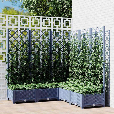 VIDAXL -Planungsbox mit Lettlamarbeit 120x120x121.5 cm Polypropen dunkelgrau