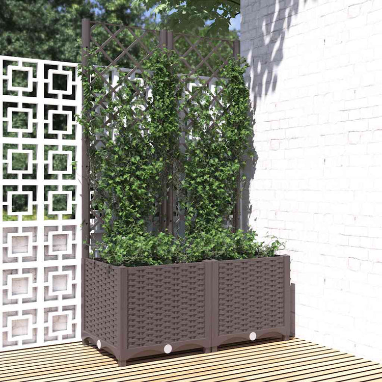 VIDAXL -Planungsbox mit SLAT 80x40x136 cm Polypropenbraun
