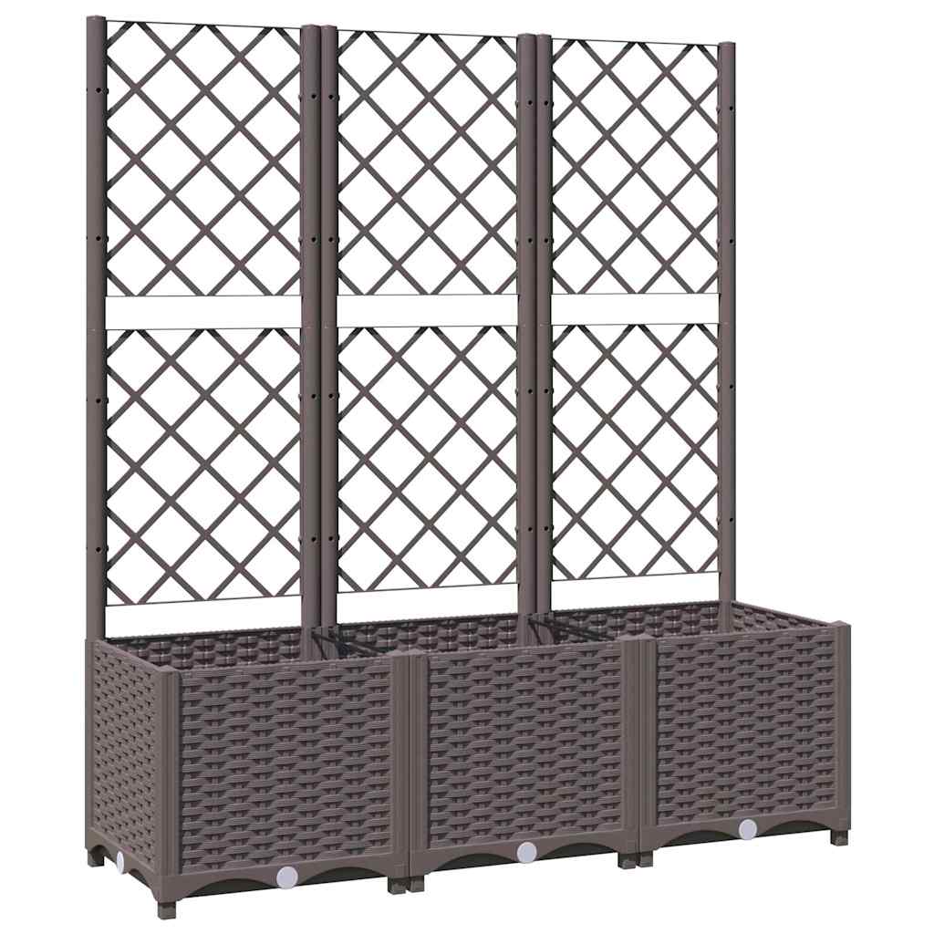 Vidaxl Plannet mit Slatarbeit 120x40x136 cm Polypropenbraun
