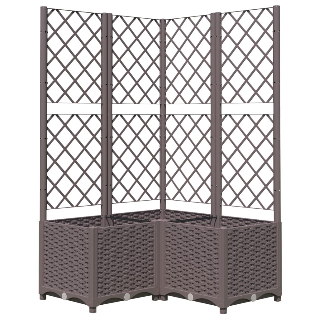 VIDAXL -Planungsbox mit SLAT 80x80x136 cm Polypropenbraun