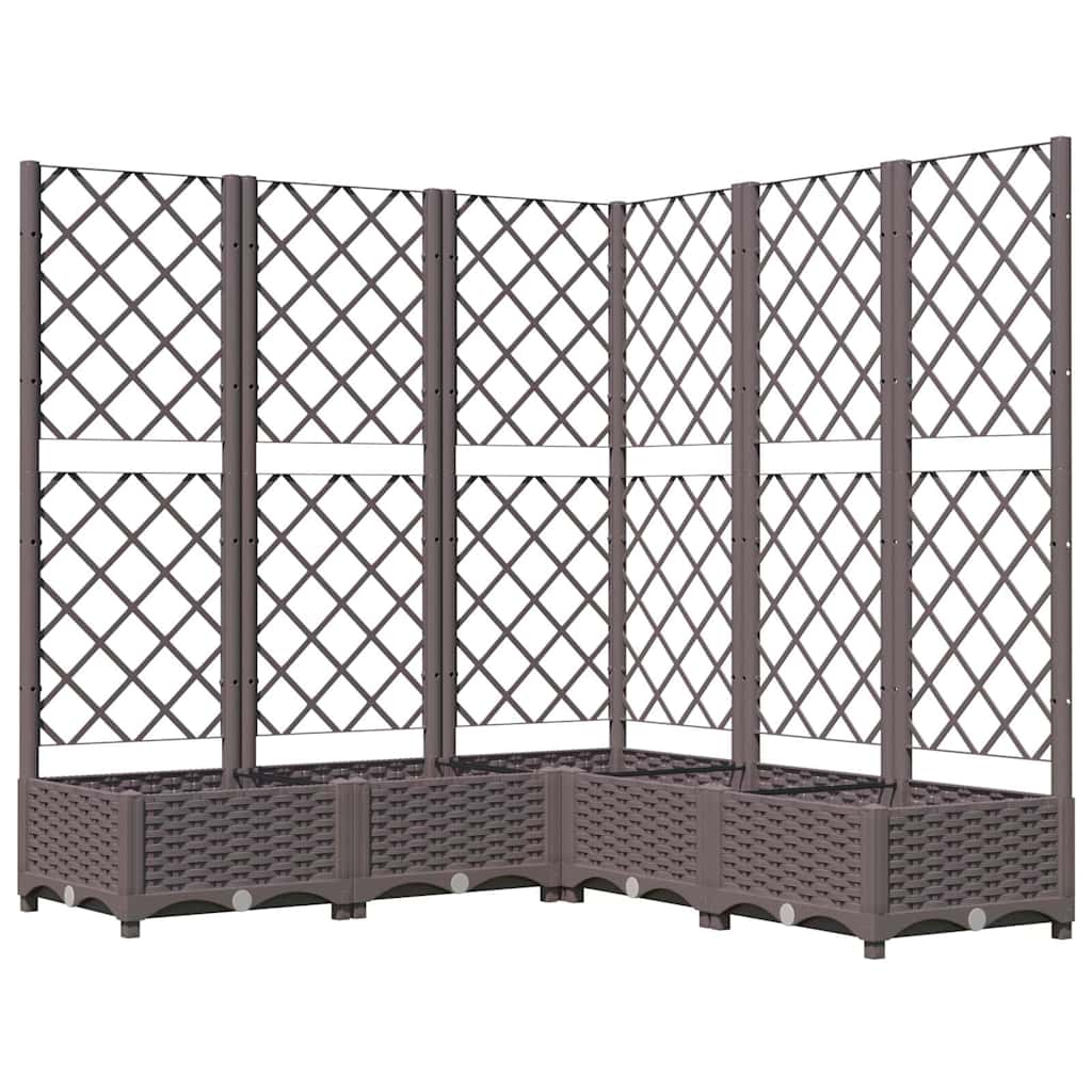 VIDAXL -Pflanzer mit Slatarbeit 120x120x121,5 cm Polypropenbraun