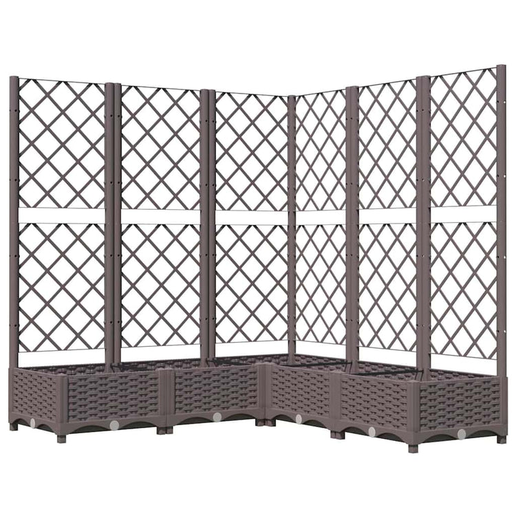 VIDAXL -Pflanzer mit Slatarbeit 120x120x121,5 cm Polypropenbraun