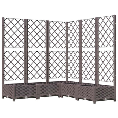 VIDAXL -Pflanzer mit Slatarbeit 120x120x121,5 cm Polypropenbraun
