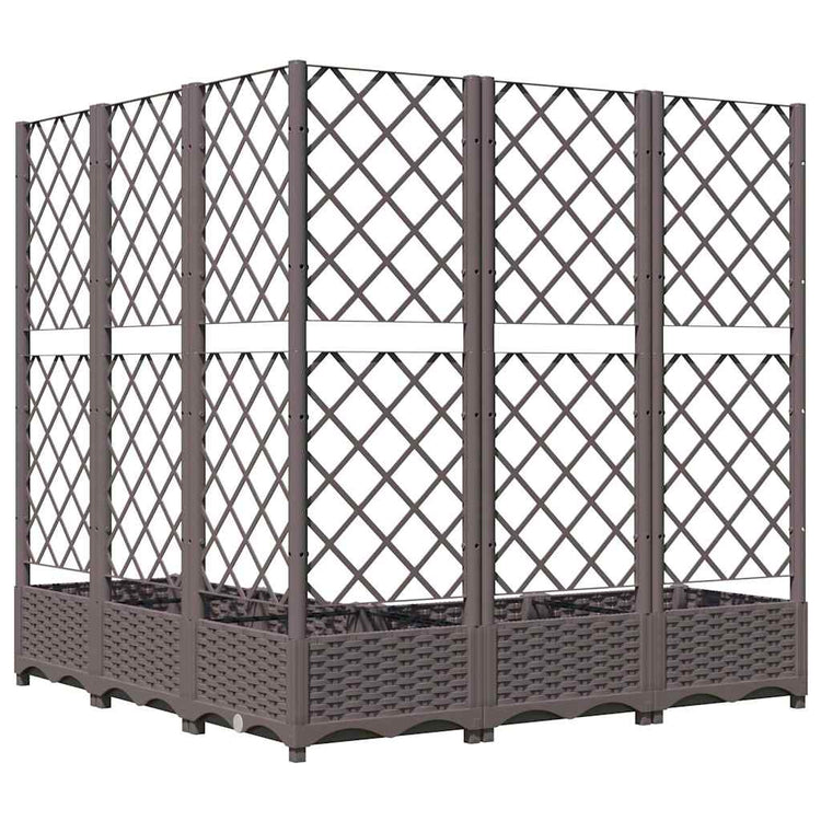 VIDAXL -Pflanzer mit Slatarbeit 120x120x121,5 cm Polypropenbraun