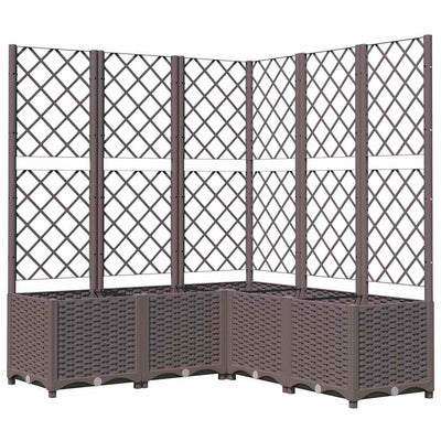 VIDAXL -Pflanzer mit Slatarbeit 120x120x136 cm Polypropenbraun
