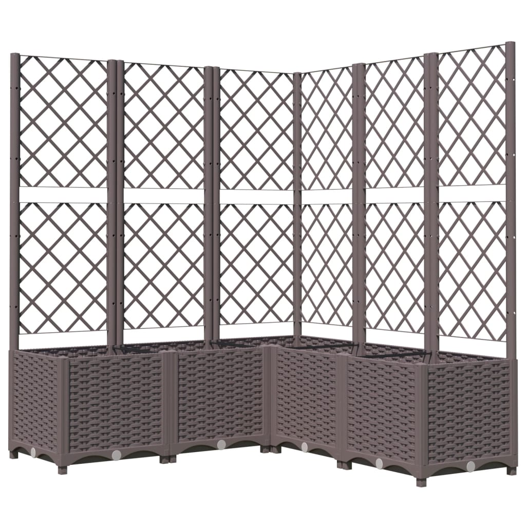 VIDAXL -Pflanzer mit Slatarbeit 120x120x136 cm Polypropenbraun
