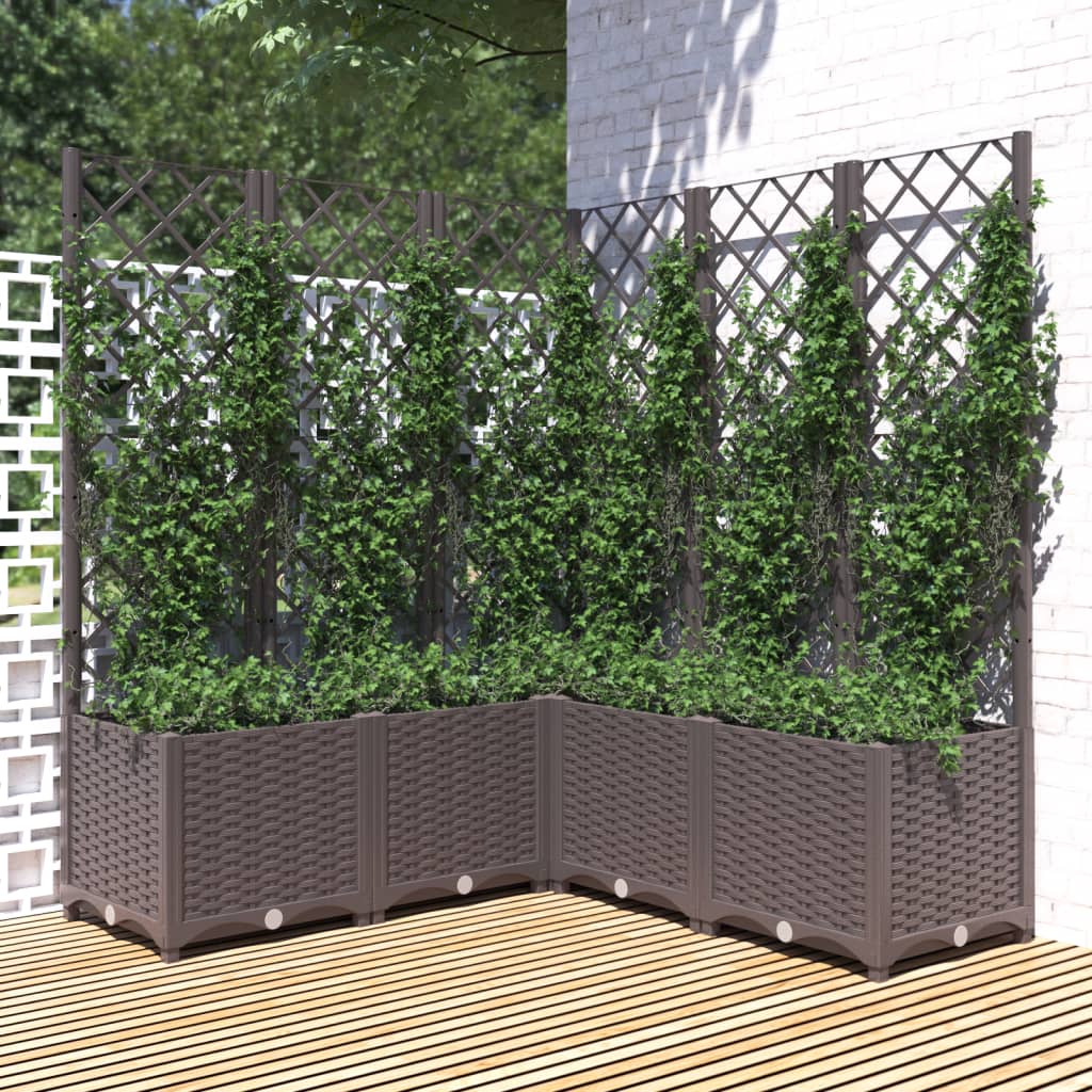 VIDAXL -Pflanzer mit Slatarbeit 120x120x136 cm Polypropenbraun