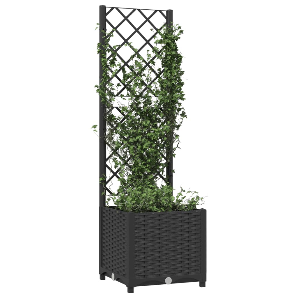 VIDAXL -Planungsbox mit Slatarbeit 40x40x136 cm Polypropen schwarz