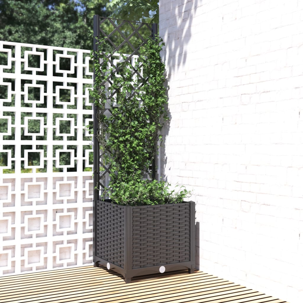 VIDAXL -Planungsbox mit Slatarbeit 40x40x136 cm Polypropen schwarz