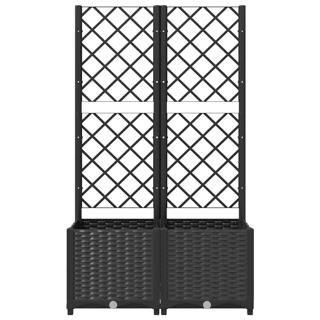 VIDAXL -Pflanzer mit SLAT 80x40x136 cm Polypropen Schwarz