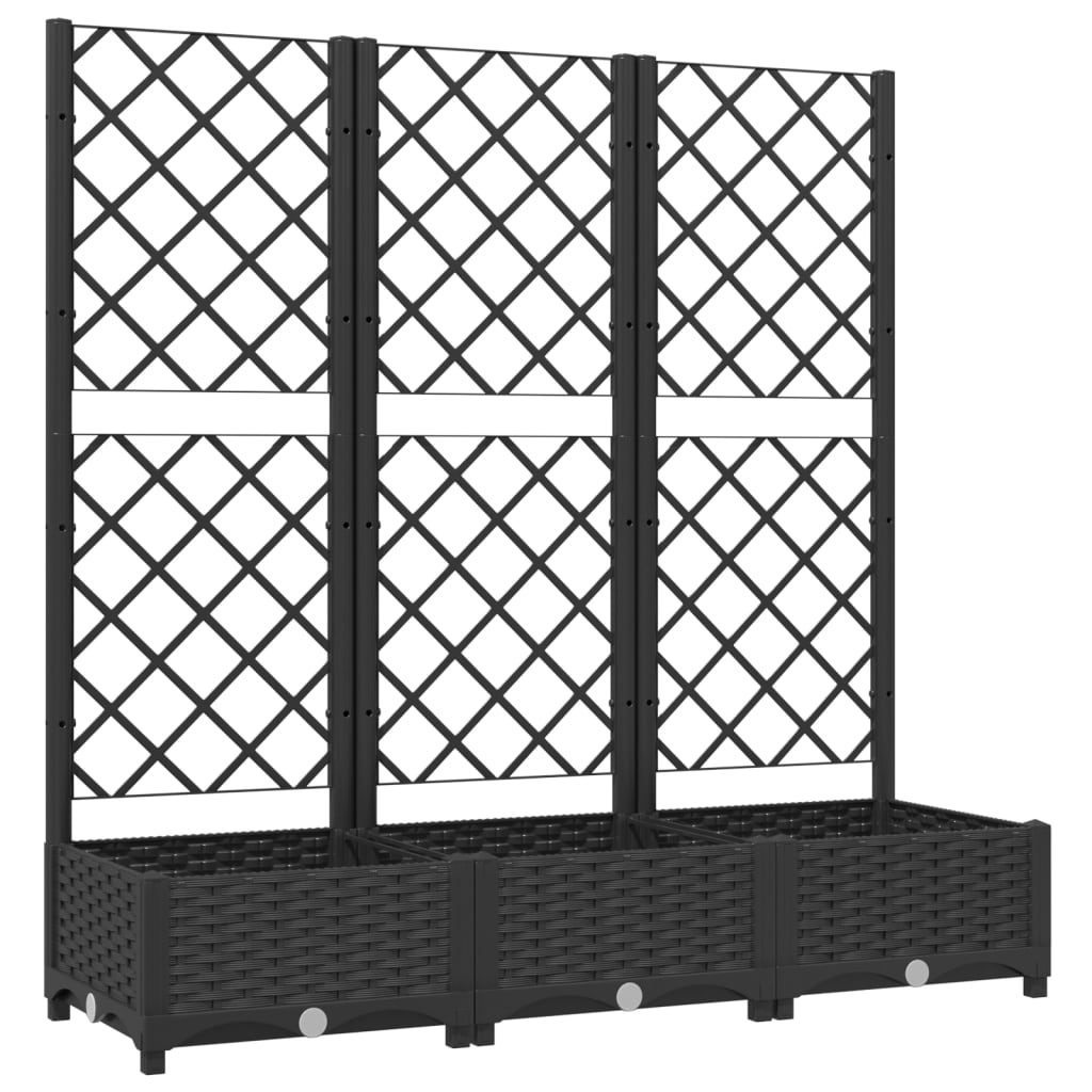 VIDAXL -Planungsbox mit Lettlamarbeit 120x40x121.5 cm Polypropen Schwarz