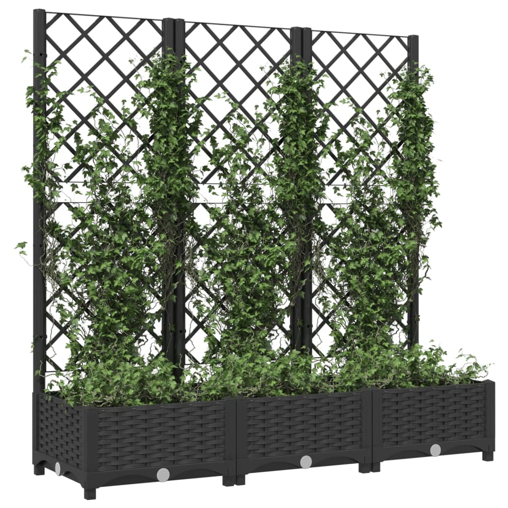 VIDAXL -Planungsbox mit Lettlamarbeit 120x40x121.5 cm Polypropen Schwarz