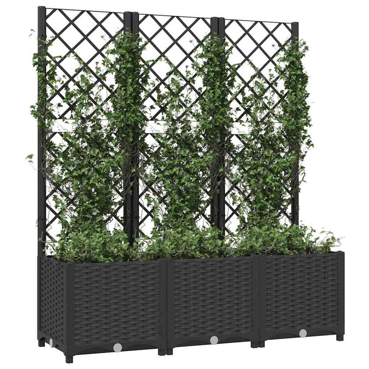Vidaxl Plannet mit Slatarbeit 120x40x136 cm Polypropen Schwarz