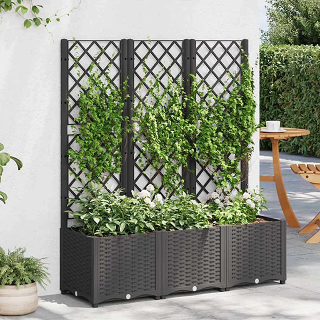 Vidaxl Plannet mit Slatarbeit 120x40x136 cm Polypropen Schwarz