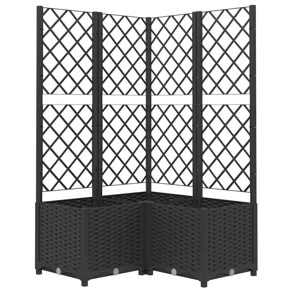 VIDAXL -Planungsbox mit SLAT 80x80x136 cm Polypropen Schwarz