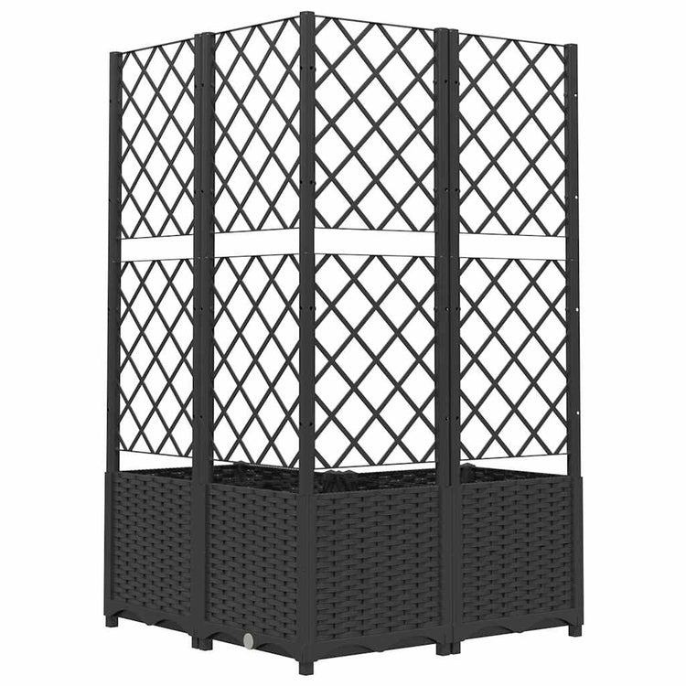 VIDAXL -Planungsbox mit SLAT 80x80x136 cm Polypropen Schwarz
