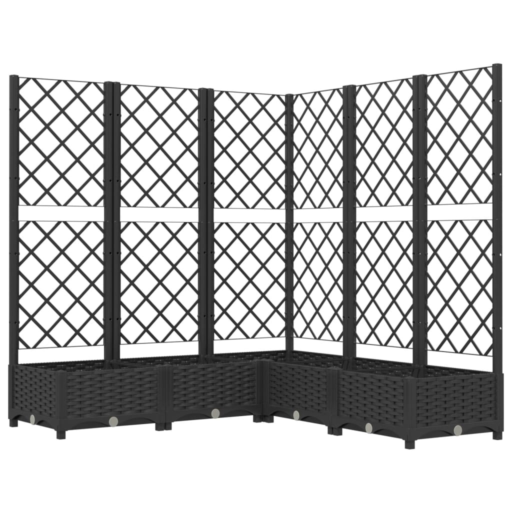 Vidaxl Plannet mit Slatarbeit 120x120x121.5 cm Polypropen Schwarz